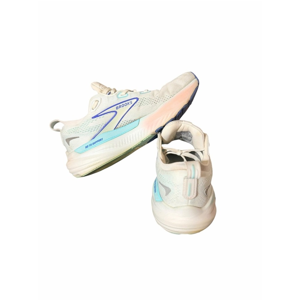 Brooks Glycerin GTS 22 Women 8 B White Blue Running Shoes 1204351B110 Good - Picture 4 of 6